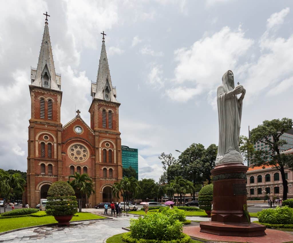 HCMC Cathedral and Statue - Iconic landmarks in Ho Chi Minh City, perfect for exploring history and.