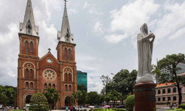 HCMC Cathedral and Statue - Iconic landmarks in Ho Chi Minh City, perfect for exploring history and.