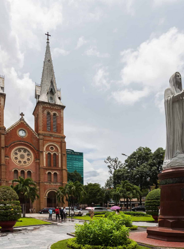 HCMC Cathedral and Statue - Iconic landmarks in Ho Chi Minh City, perfect for exploring history and.