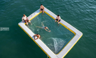 Serenity cruise pool - relaxing swim experience - ViettrendTour - Lan Ha Bay.