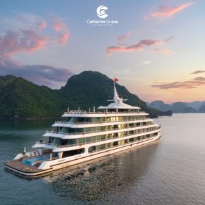 aerial-side-view-sunset-catherine-cruise-halong-bay-viettrendtour