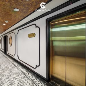 corridor-golden-elevator-entrance-catherine-cruise-halong-bay-viettrendtour