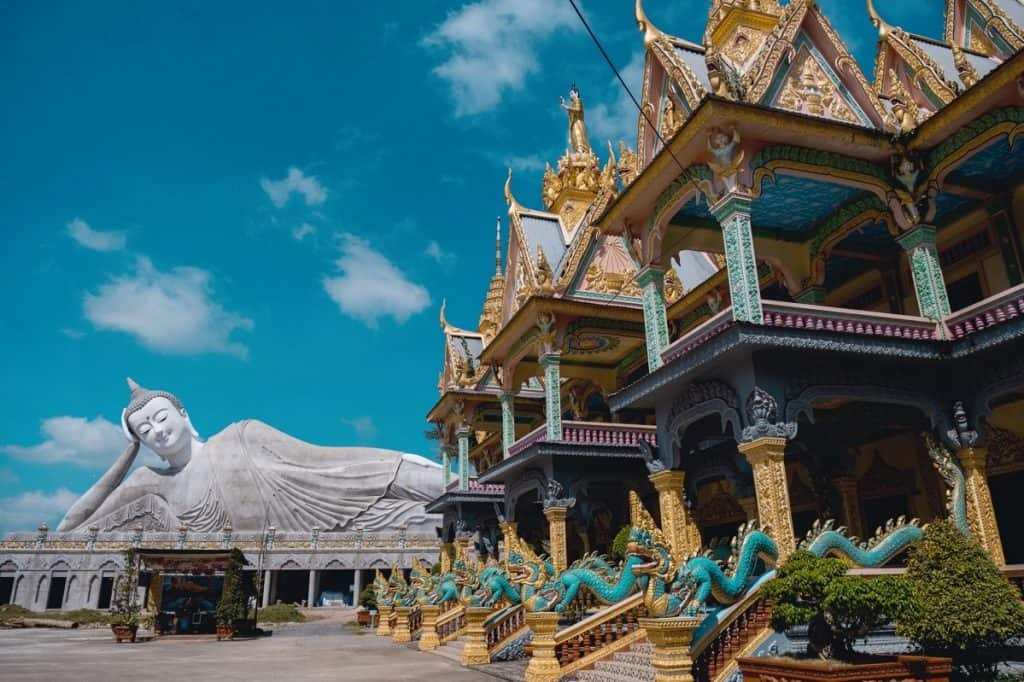 Ancient temple with intricate architecture and a serene atmosphere, perfect for spiritual exploratio.