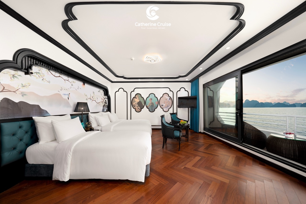Luxurious cruise room with sea view and modern decor at Catherine Cruise.