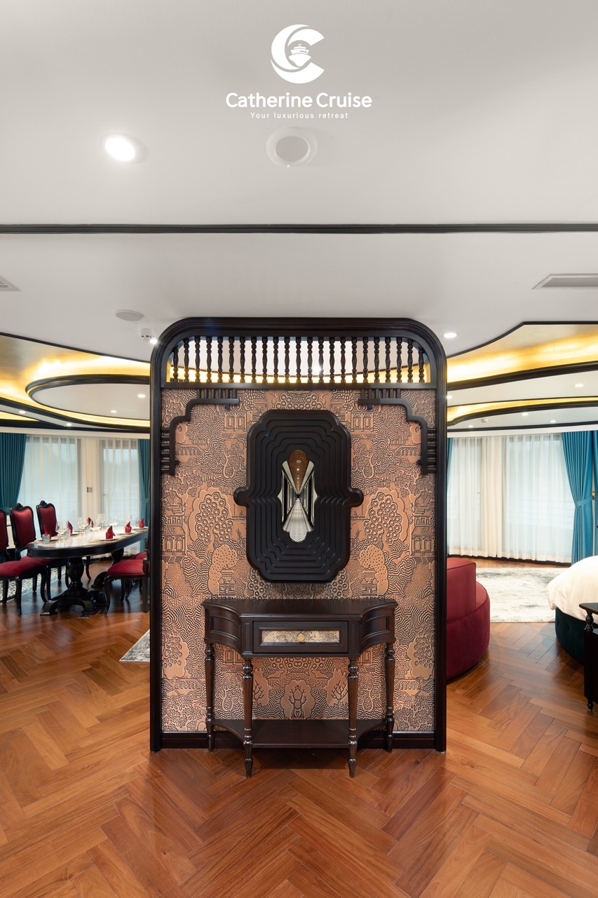 Elegant hotel interior with stylish decor and wooden flooring at ViettrendTour.
