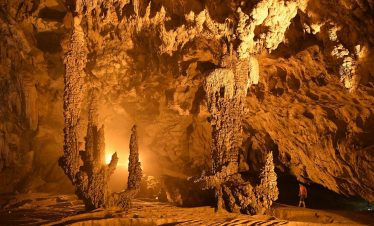 Enchanting cave formations in Vietnam's underground wonder.