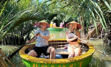 Kayaking through lush jungle in Vietnam's scenic waterways.