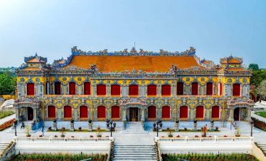 Majestic Hue Imperial Palace showcasing traditional Vietnamese architecture and royal history.