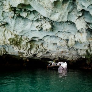 lan-ha-bay-cruise-bamboo-boat-through-limestone-cave-viettrendtour