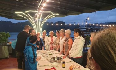 Enjoy a scenic Halong Bay cruise with a delicious dinner and friendly crew. Perfect for an unforgett.