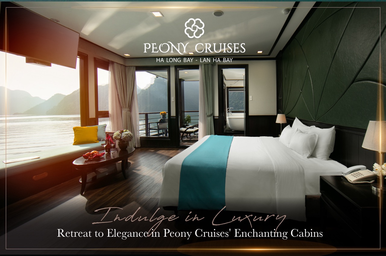 Elegant Halong Bay cruise balcony with stunning mountain views, perfect for a romantic getaway.