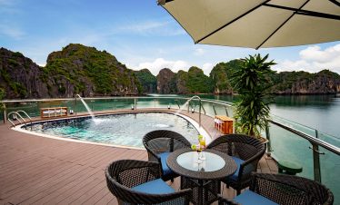 Luxury infinity pool with scenic island views in Vietnam - perfect for vacation relaxation.