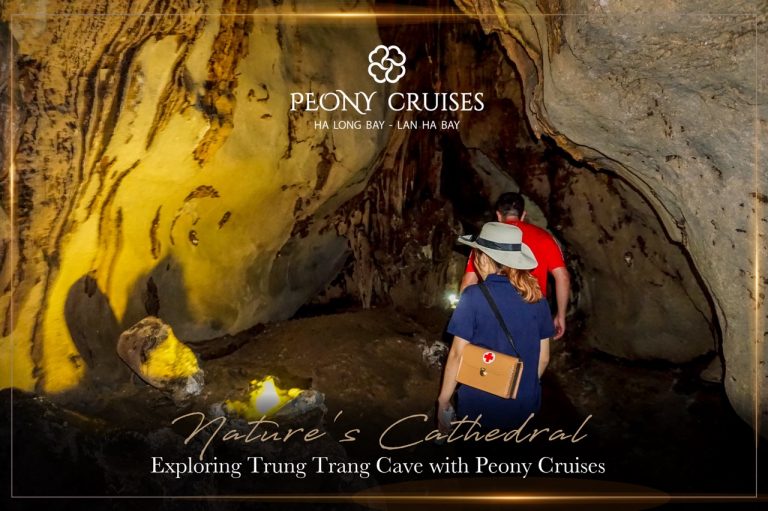 Exploring Halong Bay caves with travelers enjoying the stunning natural formations and adventurous a.
