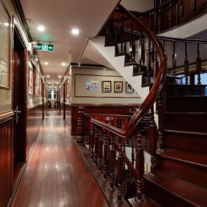 interior-wooden-stair-hallway-swan-cruise-bai-tu-long-bay-viettrendtour