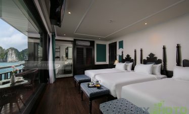 Ocean view cruise balcony with elegant interior - ViettrendTour.