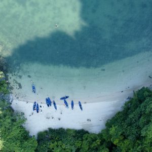 Kayaking Stop at Sandy Beach – Thien Canh Son, Bai Tu Long Bay