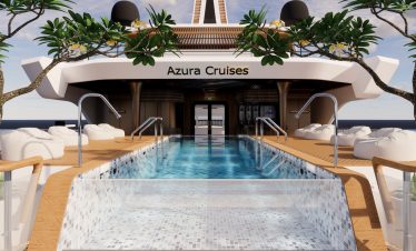 Luxury Halong Bay cruise balcony with stunning views and relaxing atmosphere. Perfect for an unforge.