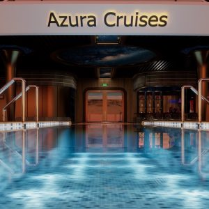 Luxurious indoor swimming pool at Azura Cruises, perfect for relaxation and leisure.
